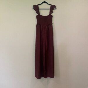 Francesca's Mi Ami Burgundy Jumpsuit Size Small